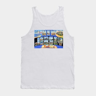 Greetings from New Jersey - Vintage Large Letter Postcard Tank Top